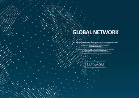 Technology image of globe. Global network graphic concept. Big data visualization. Digital innovation concept for your designのイラスト素材