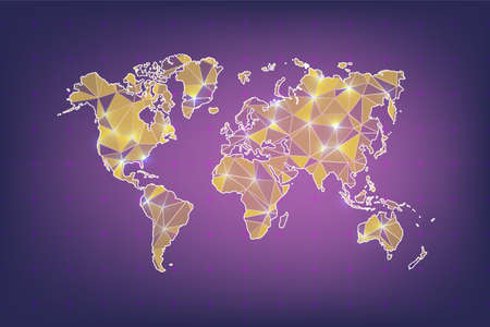 Technology image of globe. Abstract polygonal shapes. Background with connecting dots and lines. Graphic concept for your designのイラスト素材