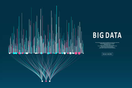 Abstract infographics visualization. Big data code representation. Futuristic network or business analytics. Graphic concept for your design.のイラスト素材