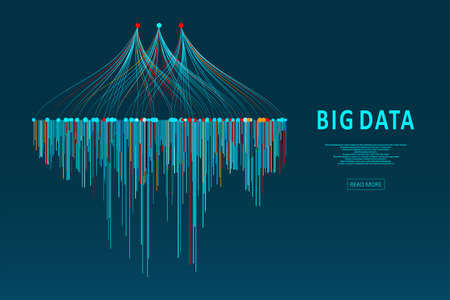 Abstract infographics visualization. Big data code representation. Futuristic network or business analytics. Graphic concept for your design.のイラスト素材