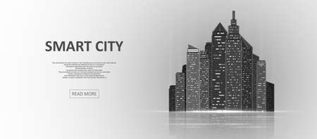 Smart building concept design for city illustration. Graphic concept for your design.のイラスト素材