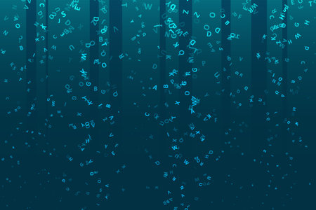 Abstract virtual digital stream. The pattern composed from letters. Big data transfer concepts in internet. Graphic concept for your design.のイラスト素材