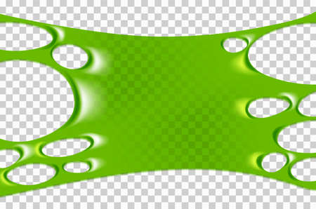 Stretched green sticky slime. Illustration isolated on transparent background. Graphic concept for your designのイラスト素材