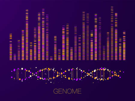 Big genomic data visualization. DNA test, genom map. Graphic concept for your designのイラスト素材