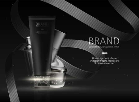 Cosmetics template for ads. Illustration for annual sale or christmas sale. Graphic concept for your designのイラスト素材