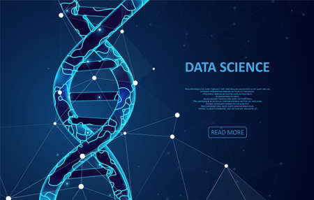 Futuristic DNA concept structure illustration. Science template for your design.