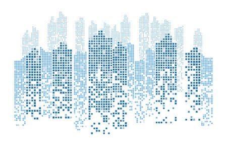 Smart building concept design for city illustration. Graphic concept for your design.のイラスト素材