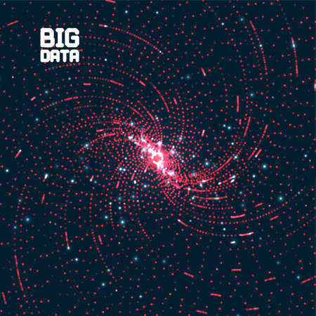 Abstract big data visualization. Particles liquid dynamic flow. Futuristic network or business analytics. Graphic concept for your designのイラスト素材