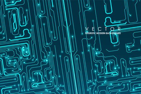 Abstract circuit board background. artificial intelligence illustration. digital innovation backgroundのイラスト素材