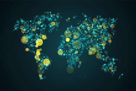 Abstract map of globe. World map from dot particles. Graphic concept for your designのイラスト素材
