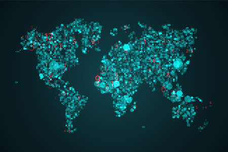 Abstract map of globe. World map from dot particles. Graphic concept for your designのイラスト素材