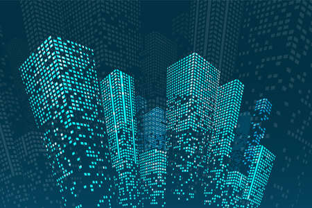 Smart building concept design for city illustration. Graphic concept for your design.のイラスト素材