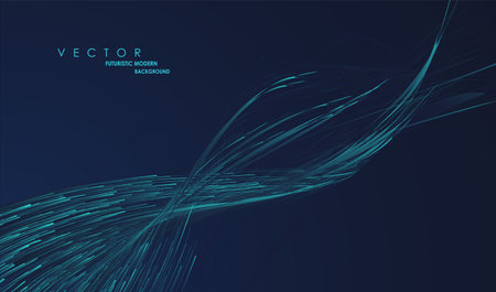 Glowing lines on blue background. Abstract modern lines. Cool gradient shapes. Graphic concept for your designのイラスト素材