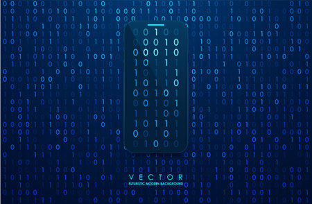Abstract virtual digital stream. Binary computer code background. storage cloud structure. Big data transfer concepts in internet. Graphic concept for your design.のイラスト素材