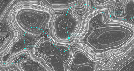 Abstract topographic contour in lines and contours. Curve modern lines. Graphic concept for your design.のイラスト素材