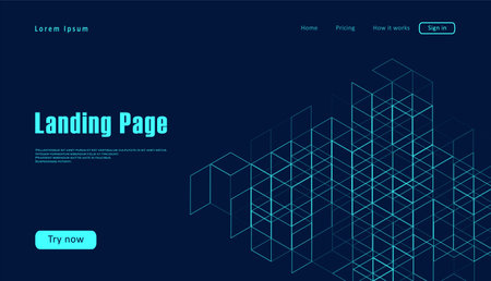Landing page for a website about scientific life. Consisting of set of hexagonal cells. Graphic...