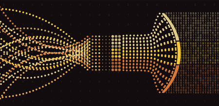 Abstract infographics visualization. Big data code representation. Futuristic network or business analytics. Graphic concept for your designのイラスト素材