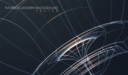 Futuristic abstract shape, technology illustration. Cool gradient shapes. Graphic concept for your designのイラスト素材