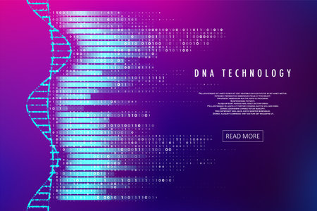 Big genomic data visualization. DNA test, genom map. Graphic concept for your designのイラスト素材