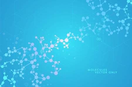Abstract molecules design. Molecular structure illustration. Graphic concept for your design.のイラスト素材
