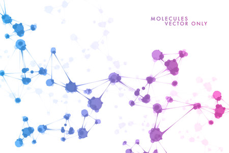 Abstract molecules design. Molecular structure illustration. Graphic concept for your design.のイラスト素材