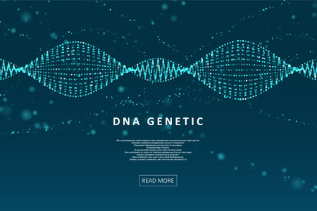 Futuristic DNA concept structure illustration. Science template for your design.のイラスト素材