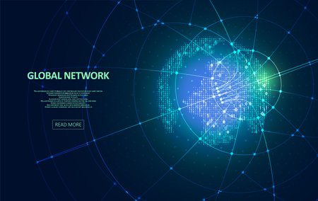 Abstract global technology background. digital data visualization. Graphic concept for your designのイラスト素材