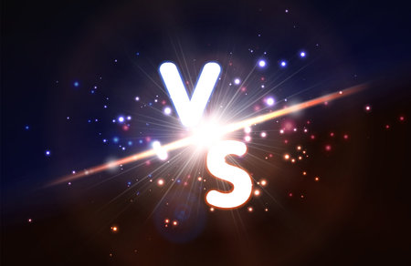 Versus glowing spotlight with glow ray. Graphic concept for your designのイラスト素材