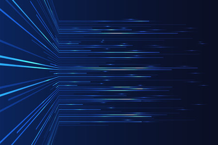 Abstract blue lines on dark background. magic light effects. Graphic concept for your design.のイラスト素材