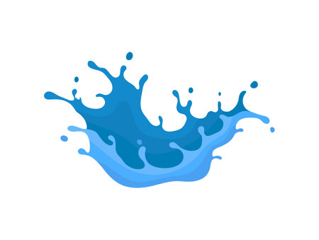 Splash of blue water with drops. Graphic concept for your design.のイラスト素材
