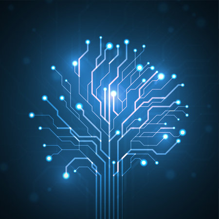 Circuit board in the shape of a tree. Abstract technology illustration. Graphic concept for your designのイラスト素材
