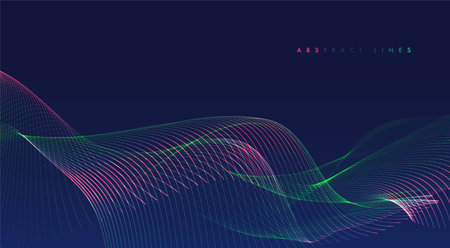 Abstract colored dynamic waves. Modern abstract cover. colorful curve lines. Graphic concept for your designのイラスト素材