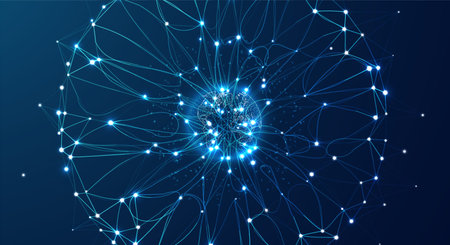 Abstract global technology background. Futuristic data network representation. Digital innovation concept for your design.のイラスト素材