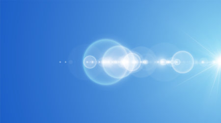 Beautiful sun over blue sky. Graphic concept for your designのイラスト素材