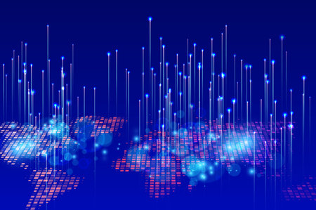 technology image of the globe. global network graphic concept. Big data visualization. Digital innovation concept for your designのイラスト素材