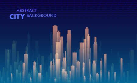 Smart building concept design for city illustration. Graphic concept for your design.のイラスト素材