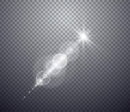 Glowing light effect isolated on transparent background. Graphic concept for your design.のイラスト素材
