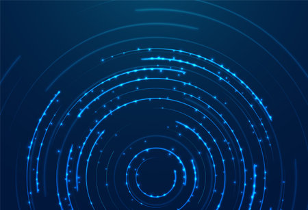 Glowing lines on blue background. Abstract modern lines. Cool gradient shapes. Graphic concept for your designのイラスト素材