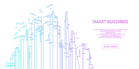Smart building concept design for city illustration. Graphic concept for your design.のイラスト素材