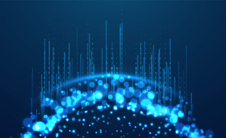 Abstract infographics visualization. Big data code representation. Futuristic network or business analytics. Graphic concept for your design.のイラスト素材