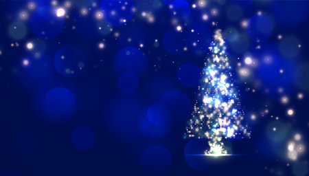 Merry Christmas and Happy New Year lights. Bright abstract blurred lights pattern.のイラスト素材