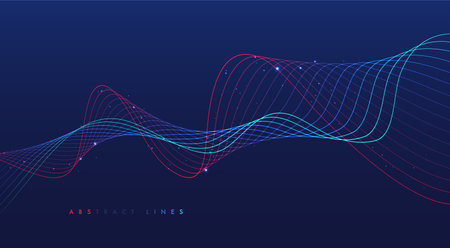 Abstract colored dynamic waves. Modern abstract cover. colorful curve lines. Graphic concept for your designのイラスト素材