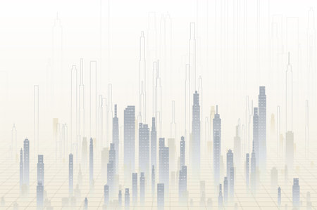 Smart building concept design for city illustration. Graphic concept for your design.のイラスト素材