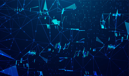 Abstract space polygonal illustration. Big data code representation. Graphic concept for your design.のイラスト素材