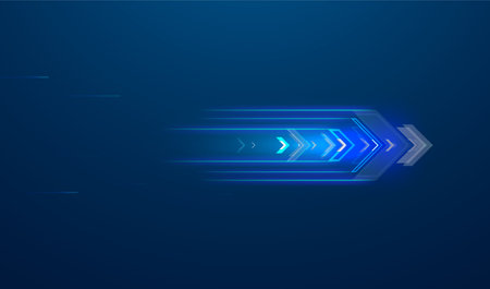 Abstract speed movement of arrows. Digital innovation concept for your design.のイラスト素材
