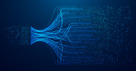 Abstract infographics visualization. Big data code representation. Futuristic network or business analytics. Graphic concept for your design.のイラスト素材