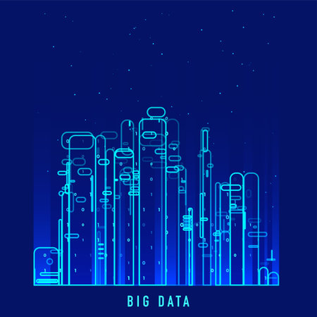 Abstract infographics visualization. Big data code representation. Futuristic network or business analytics. Graphic concept for your design.のイラスト素材