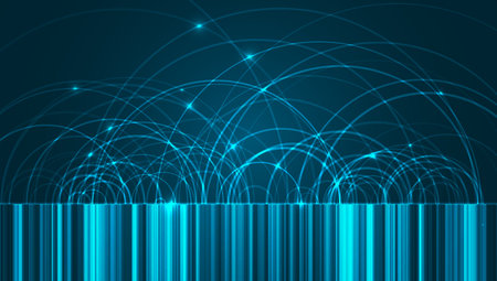 Abstract global network visualization. Innovation digital technology. Graphic concept for your designのイラスト素材