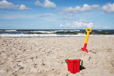 Children's beach toysの写真素材