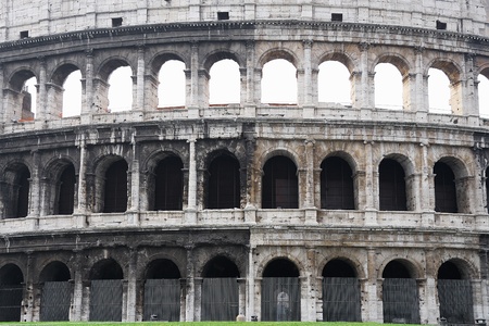 Colosseum Wall, famous ancient amphitheater in Rome